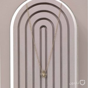 گردنبند خورشیدی نگین سفید